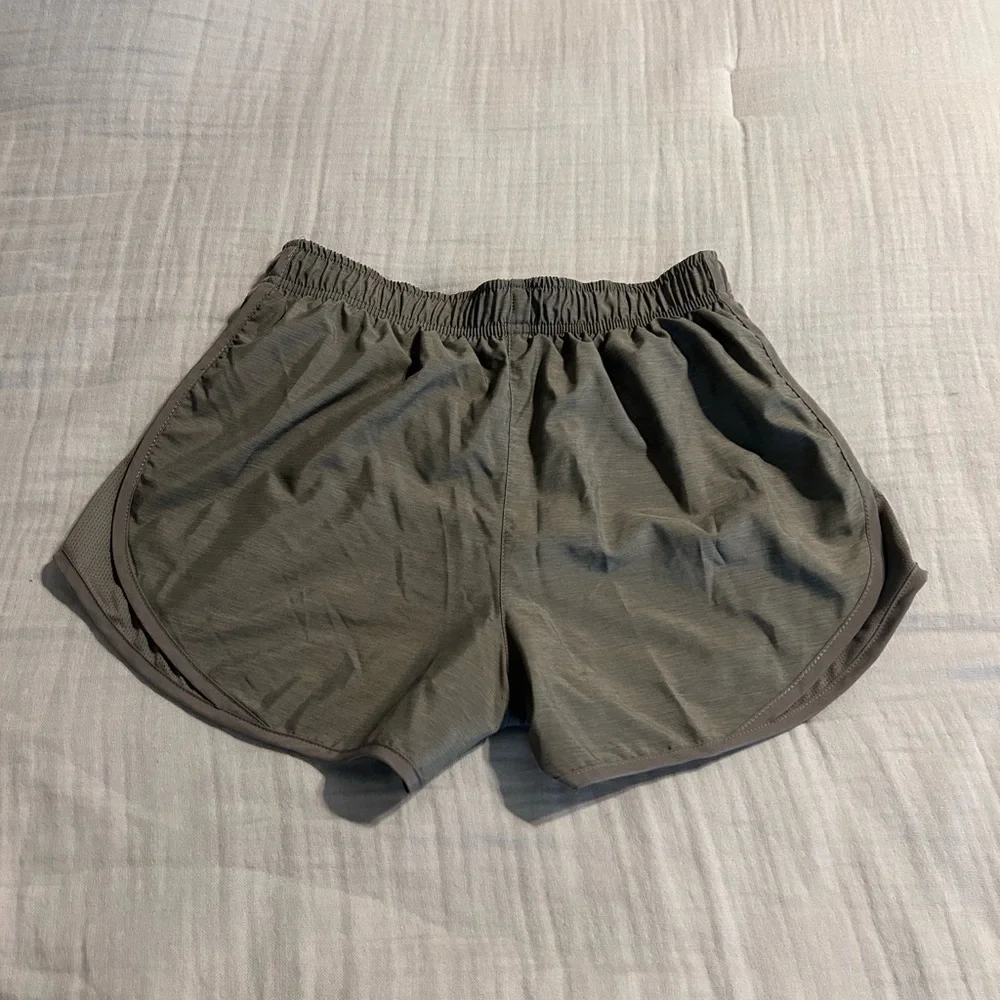 Nike Women's Grey Athletic Shorts with Swoosh